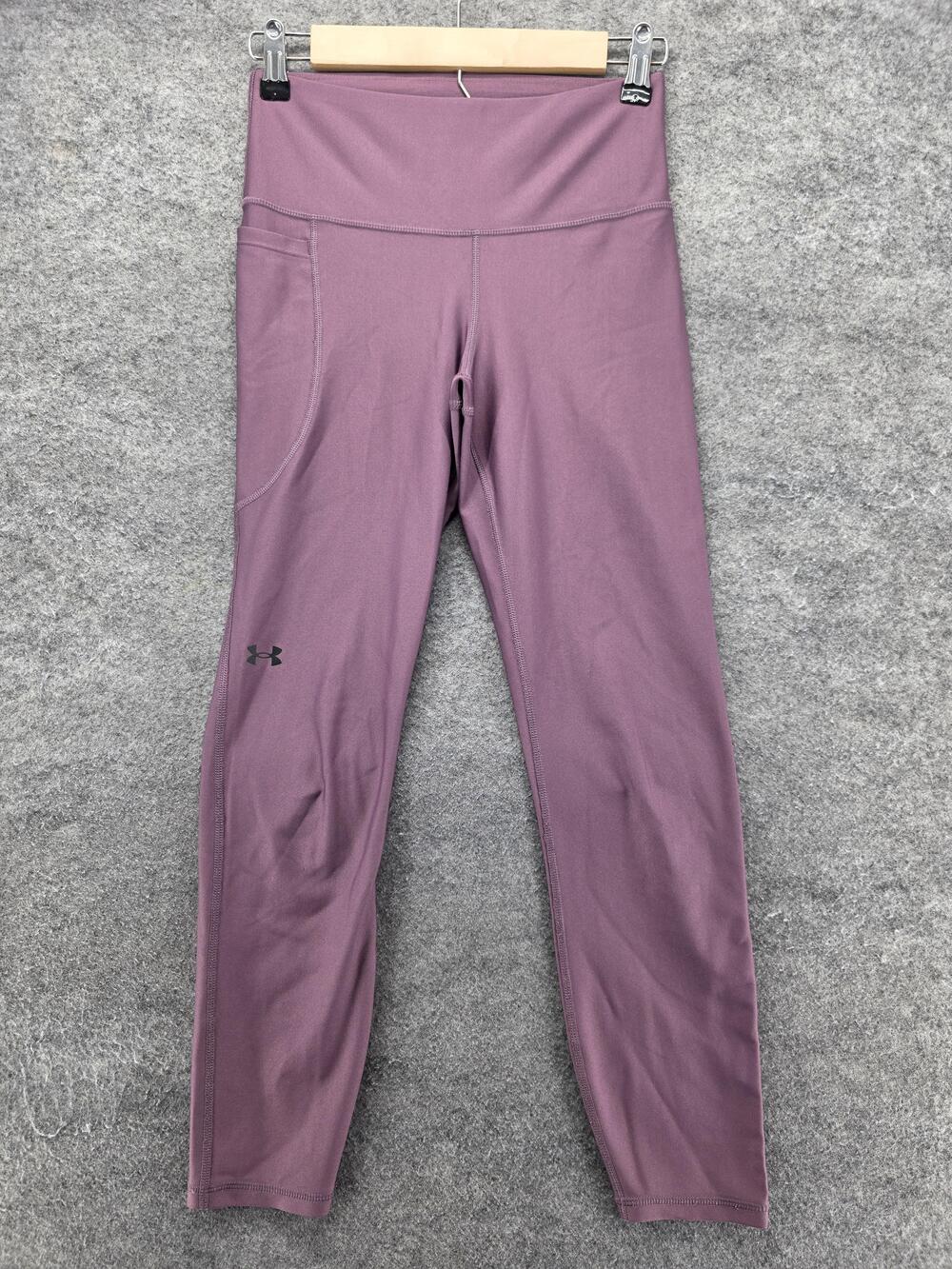 Under Armour Leggings Womens SM Purple Compression HeatGear Ankle Gym Training